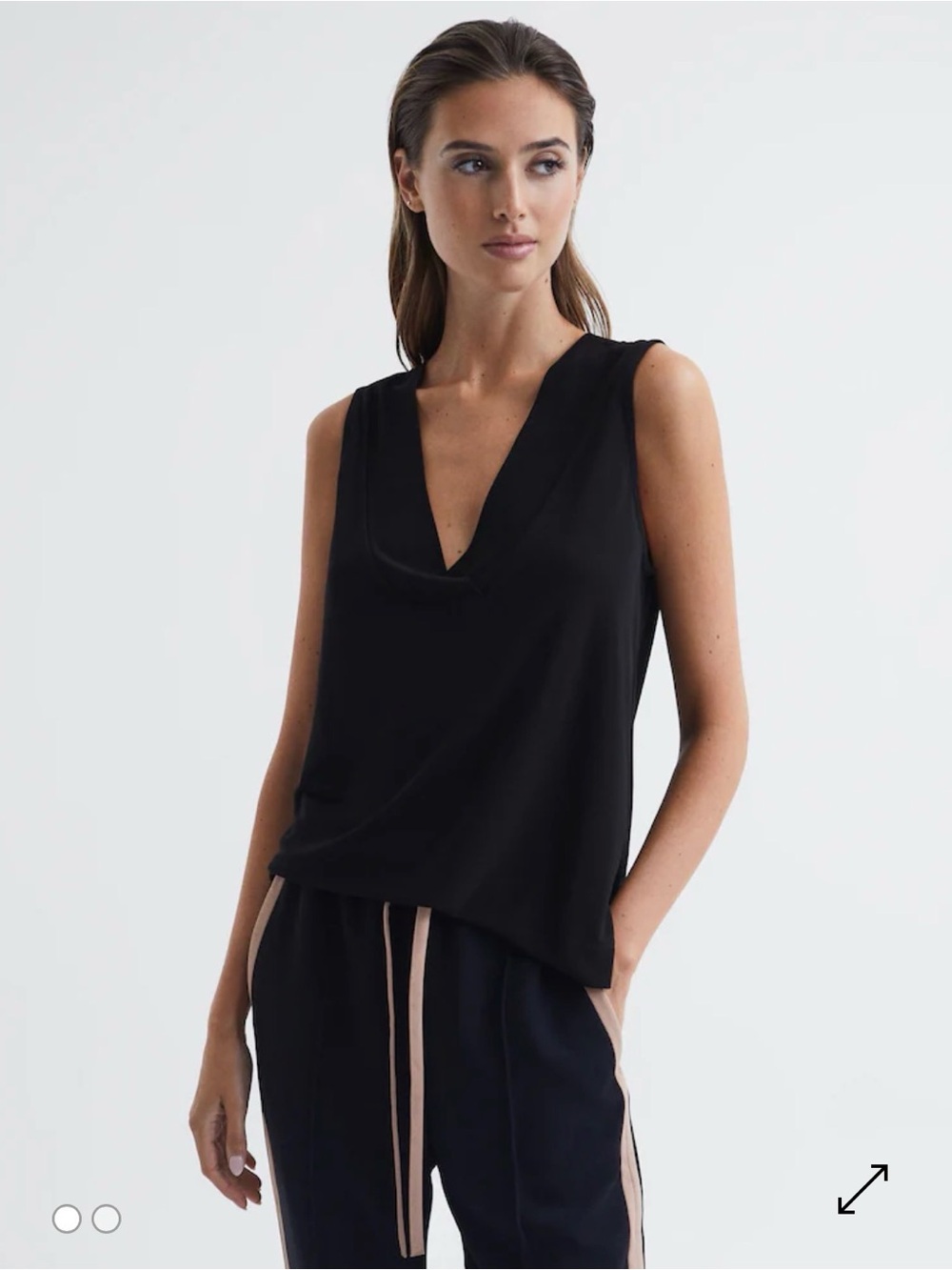 Reiss V-neck Shell in Black
